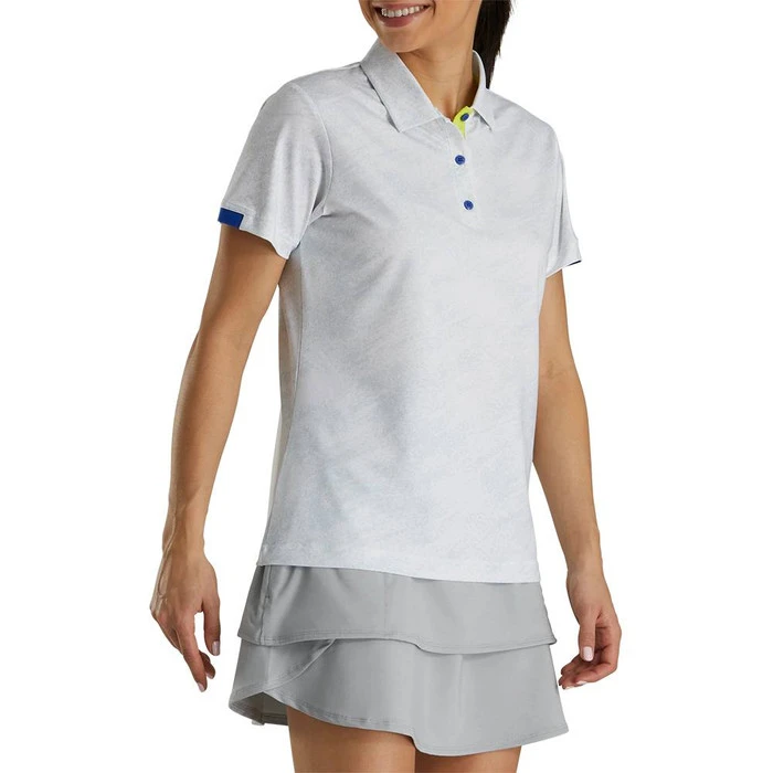 FootJoy Tonal Print Short Sleeve Golf Polo 2021 Women 6 FootJoy Tonal Print Short Sleeve Golf Polo 2021 Women - Image 6