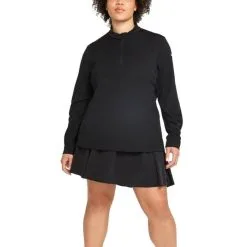 Nike Dri-FIT UV Victory 1/2 Zip Golf Pullover 2021 Women -Golf Clubs SHOP ann2605 black white 2 44655.1665648621