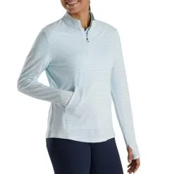 FootJoy Half-Zip Tonal Stripe Midlayer Golf Pullover 2022 Women -Golf Clubs SHOP ann2790 sky 2 30491.1646464602