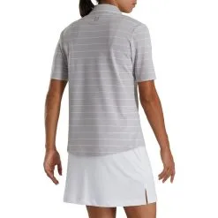 FootJoy Pique Half Sleeve Pinstripe Golf Polo 2022 Women -Golf Clubs SHOP ann2792 light gray heather 3 85112.1646464951