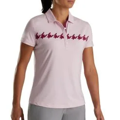 FootJoy Cap Sleeve Houndstooth Print Golf Polo 2022 Women -Golf Clubs SHOP ann3185 pink 1 50532.1662695789