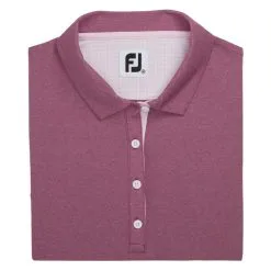 FootJoy Sleeveless Houndstooth Trim Pique Golf Polo 2022 Women -Golf Clubs SHOP ann3186 fig heather 1 43701.1662510756