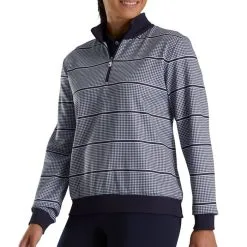 FootJoy Half Zip Houndstooth Print Midlayer Golf Pullover 2022 Women -Golf Clubs SHOP ann3223 navy 2 29051.1662535284