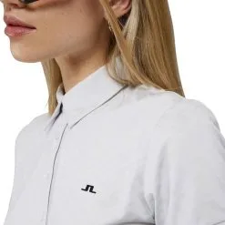 J.Lindeberg Alaya Jacquard FW22 Golf Polo 2022 Women -Golf Clubs SHOP ann3384 gray jacquard bridge monogram 5 1 09539.1672874452