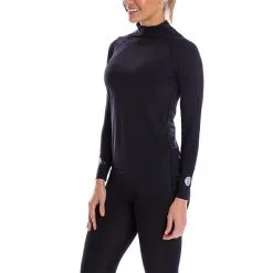 SParms Sun Protect+ UV/Sun Protection High Neck Longsleeve Golf Mock Women -Golf Clubs SHOP car0294 plain logo black 1 2 82556.1573523774