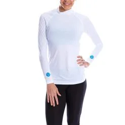 SParms Sun Protect+ UV/Sun Protection High Neck Longsleeve Golf Mock Women -Golf Clubs SHOP car0294 plain logo white 1 1 44588.1573523726