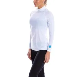 SParms Sun Protect+ UV/Sun Protection High Neck Longsleeve Golf Mock Women -Golf Clubs SHOP car0294 plain logo white 1 2 67571.1573523729