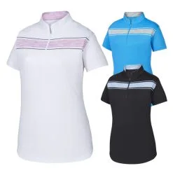 FootJoy Baby Pique Engineered Stripe Zip Golf Polo 2019 Women