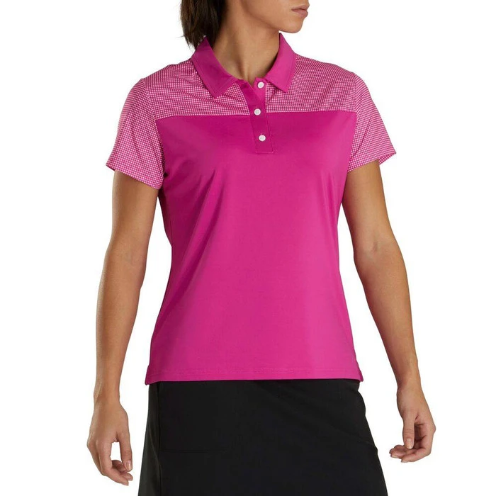 FootJoy Dot Print Yoke Golf Polo 2020 Women 2 FootJoy Dot Print Yoke Golf Polo 2020 Women - Image 2