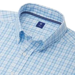 FootJoy Lightweight Stretch Twill Woven Plaid Golf Shirt 2019 -Golf Clubs SHOP car0994 clear blue light blue white 2 17547.1578098131