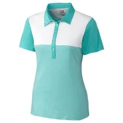 Cutter And Buck Shortsleeve Bailey Block Golf Polo 2018 Women -Golf Clubs SHOP dez6319 quench 1 68687.1623121333