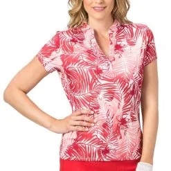 Nancy Lopez Golf Tropic Short Sleeve Golf Polo 2019 Women -Golf Clubs SHOP dez8150 fiery red multi 1 00297.1548471559